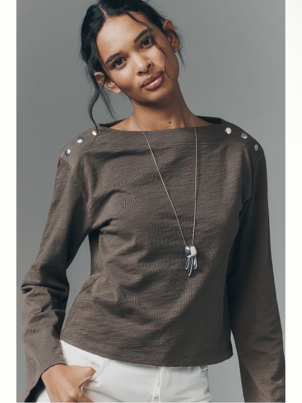 Anthropologie Nation Los Angeles Cotton Rochelle Boat Neck Sweater Top XS NEW - Picture 1 of 9